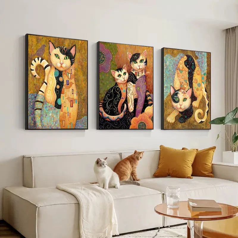 Cute Animal Cat Canvas Painting
