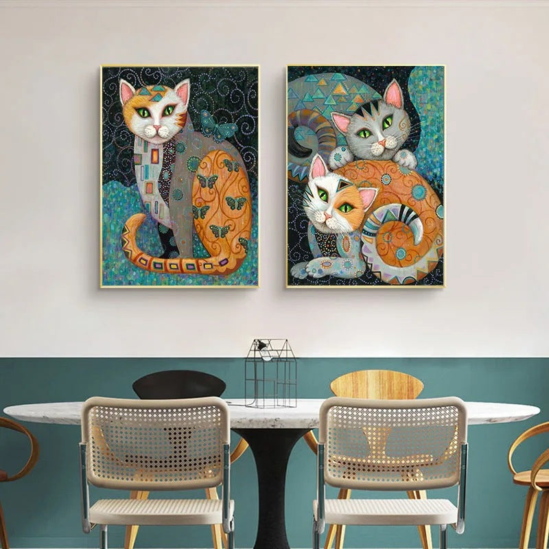 Cute Animal Cat Canvas Painting