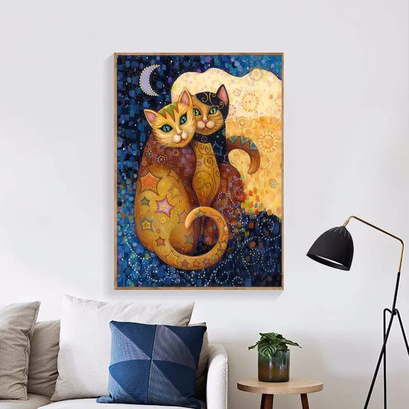 Cute Animal Cat Canvas Painting