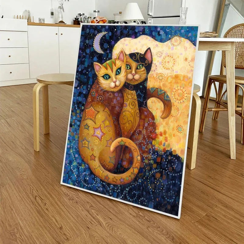 Cute Animal Cat Canvas Painting
