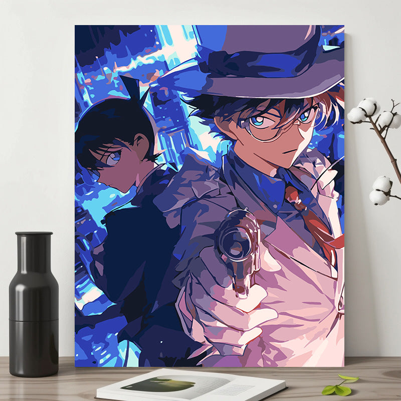 Anime two-dimensional DIY digital oil painting Conan Kidd high-end handmade