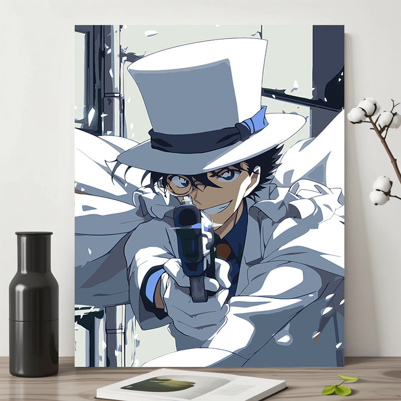 Anime two-dimensional DIY digital oil painting Conan Kidd high-end handmade