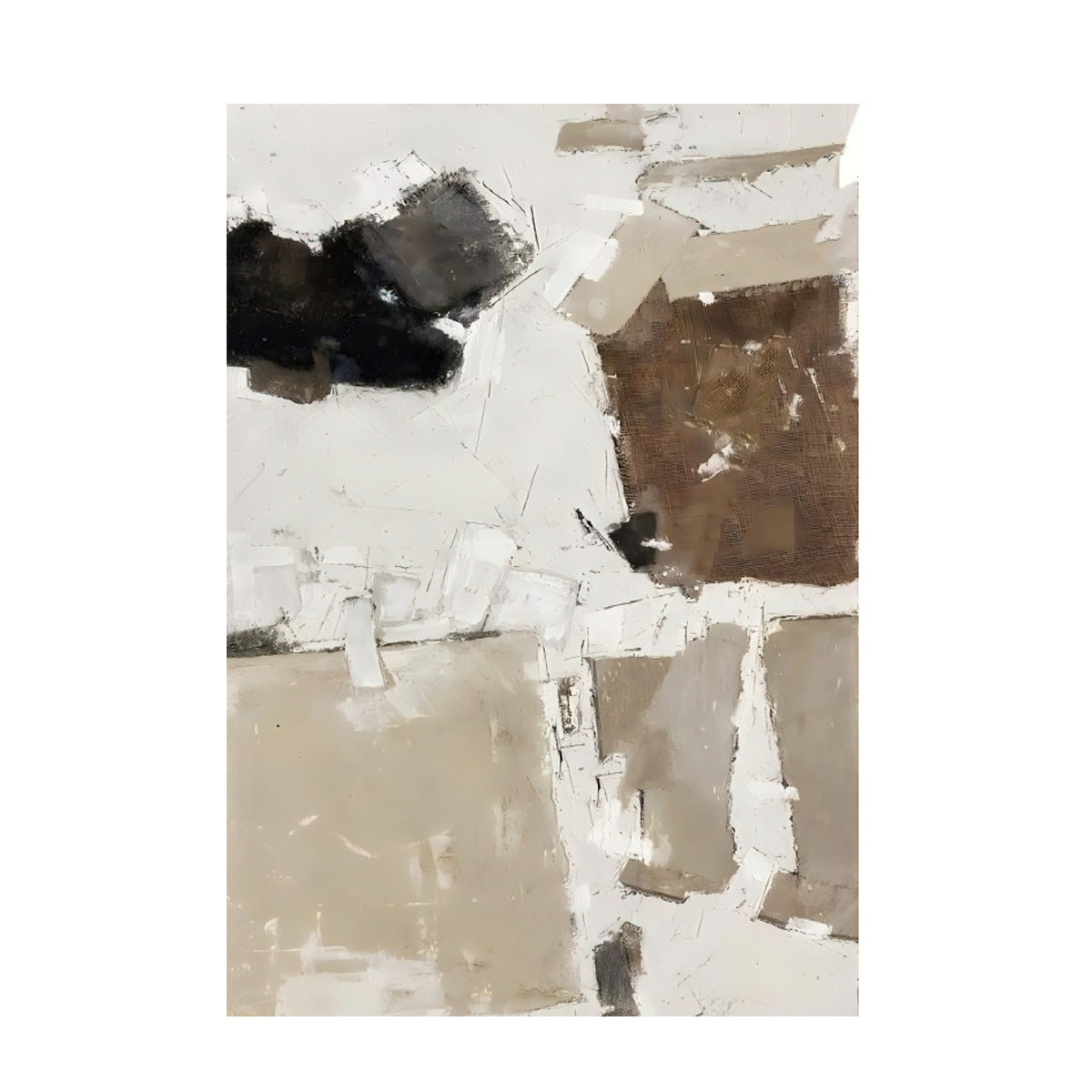 Monet high-end frameless painting Wabi-sabi style living room sofa background wall decoration painting