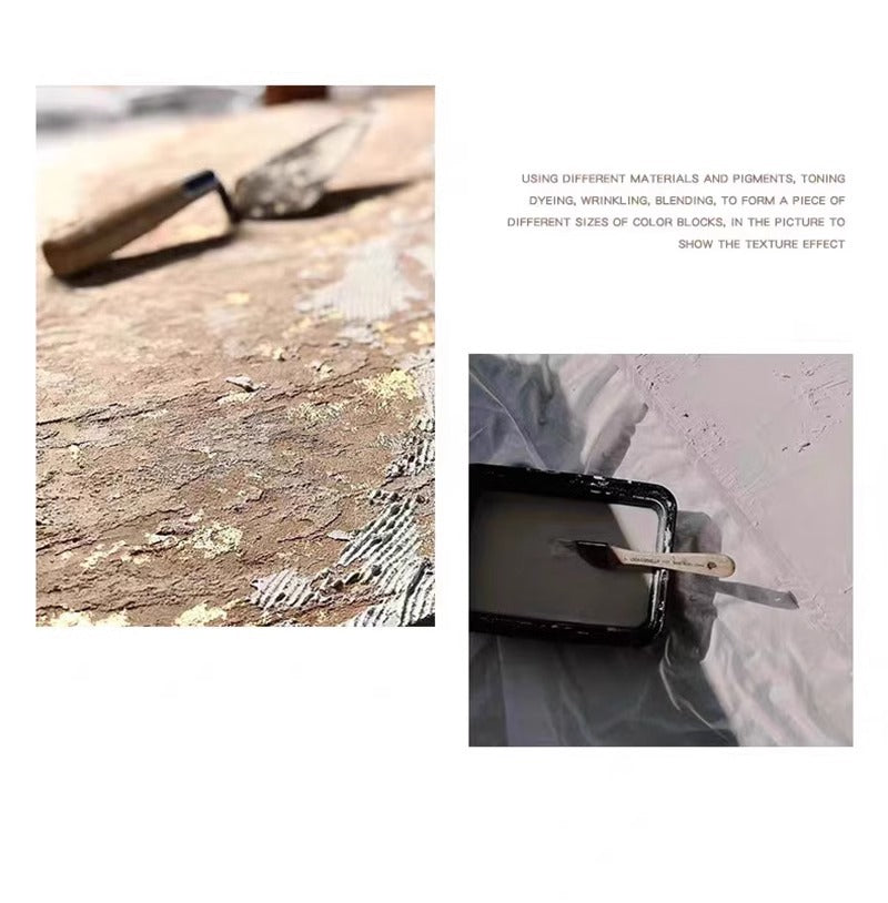 Hand-painted oil painting Wabi-sabi cream style living room sofa decoration painting