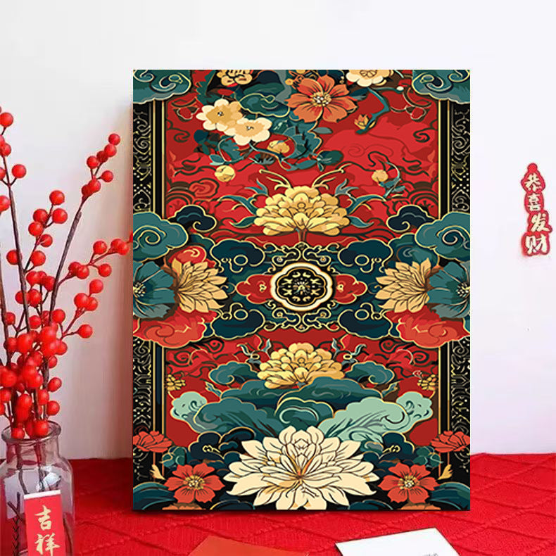 New Year's national trend DIY digital oil painting Spring Festival festive atmosphere decompression hand-painted gift decoration painting