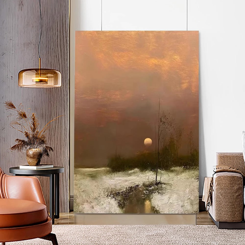 Monet high-end frameless painting Wabi-sabi style living room sofa background wall decoration painting