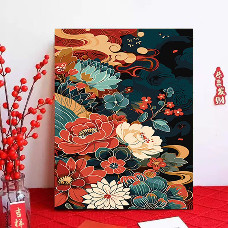 New Year's national trend DIY digital oil painting Spring Festival festive atmosphere decompression hand-painted gift decoration painting