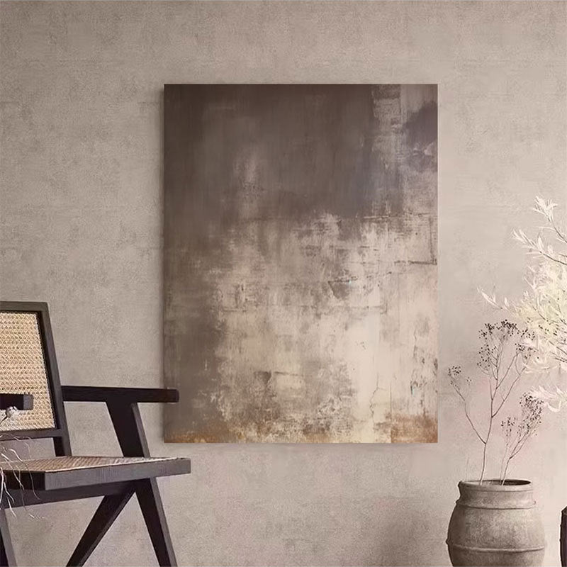 Abstract frameless painting wabi-sabi style hanging painting
