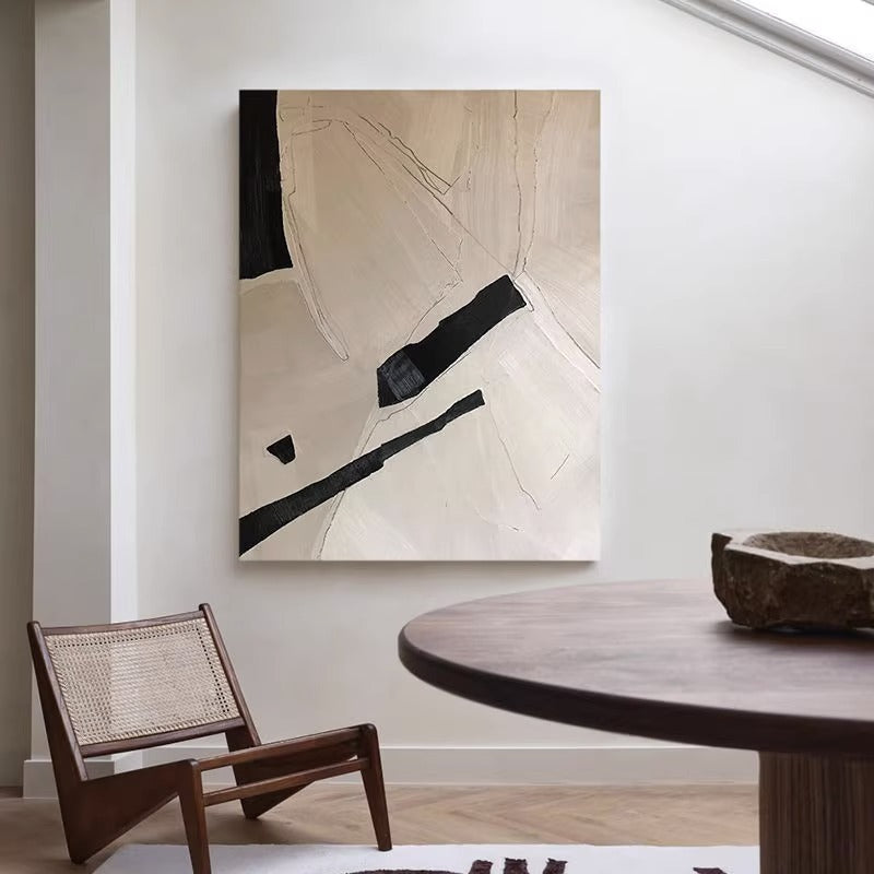 Abstract frameless painting wabi-sabi style hanging painting