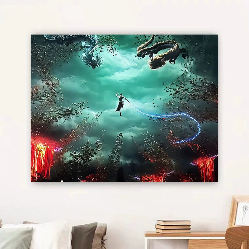 Chinese style cartoon animation advanced entrance decoration painting