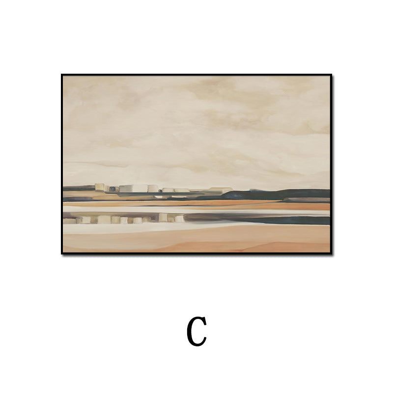 Wabi-sabi style horizontal banner abstract decoration painting