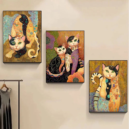Cute Animal Cat Canvas Painting