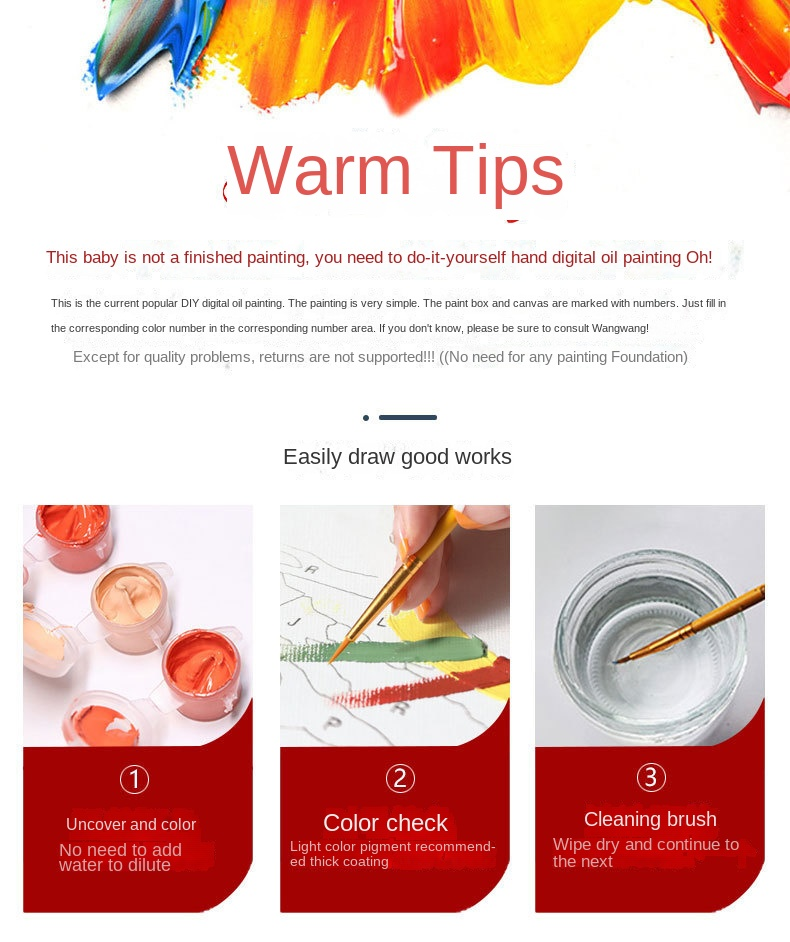 Flower digital oil painting DIY coloring
