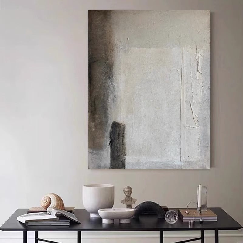 Abstract frameless painting wabi-sabi style hanging painting