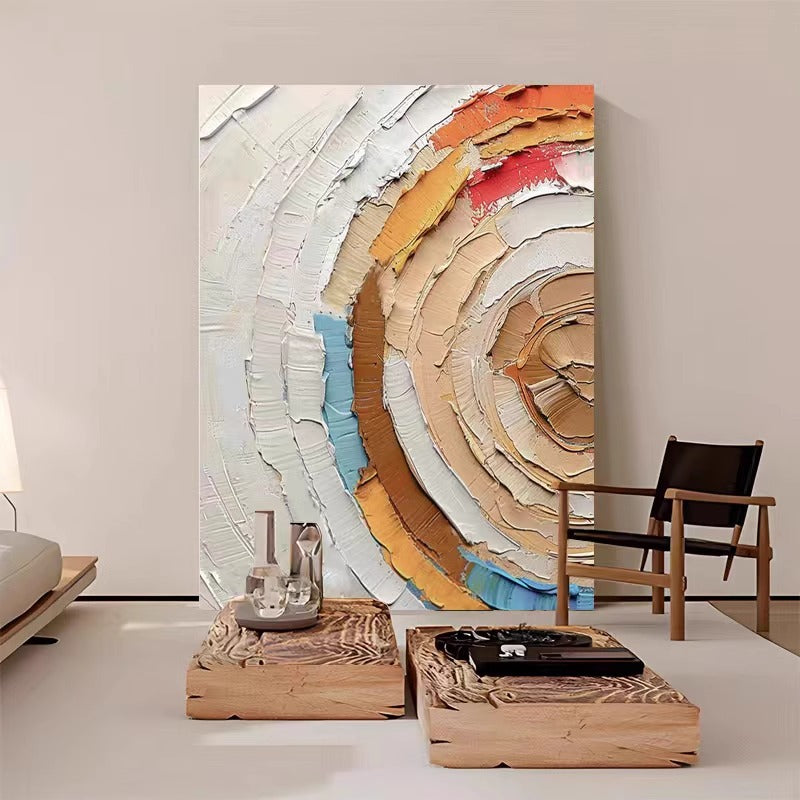 Rainbow abstract three-dimensional texture hanging painting entrance mural