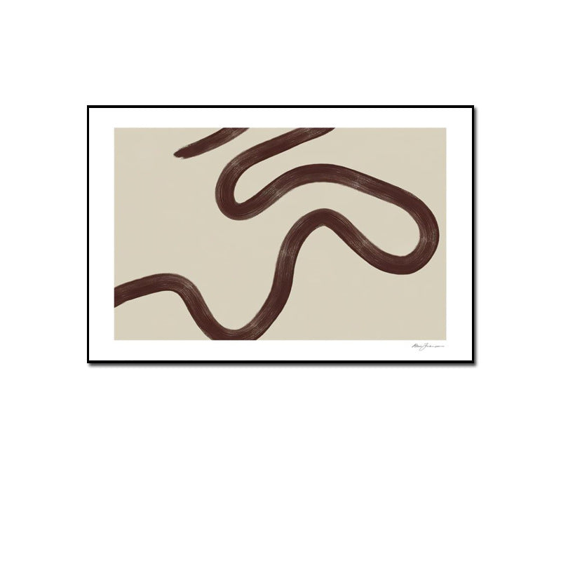 Wabi-sabi style horizontal banner abstract decoration painting