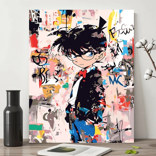 Anime two-dimensional DIY digital oil painting Conan Kidd high-end handmade