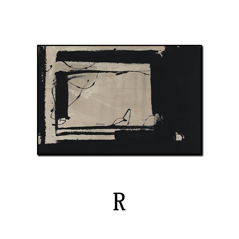 Wabi-sabi style horizontal banner abstract decoration painting