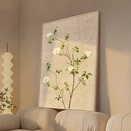 Log style abstract simple entrance mural