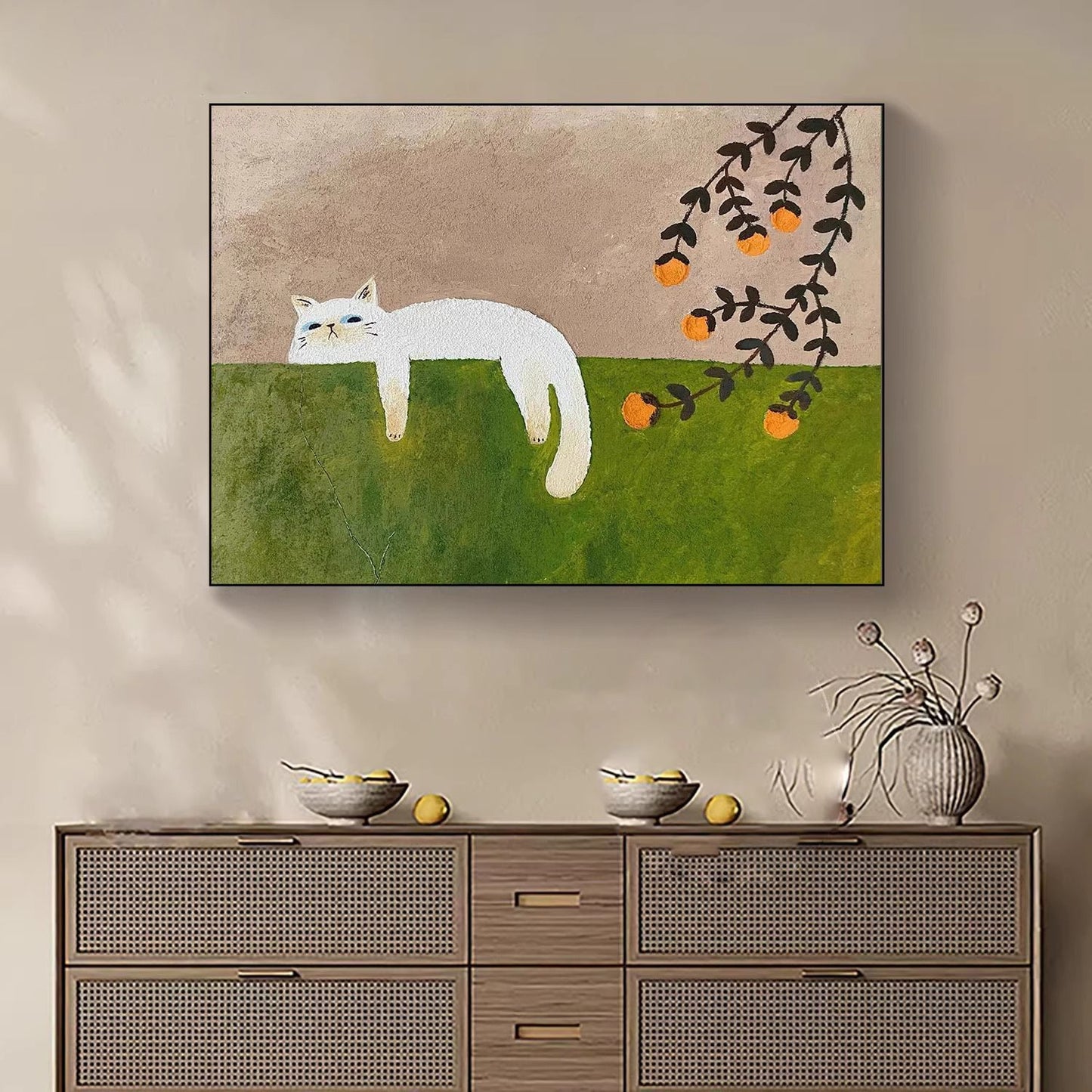 Nordic simple mural modern cat living room restaurant decoration painting