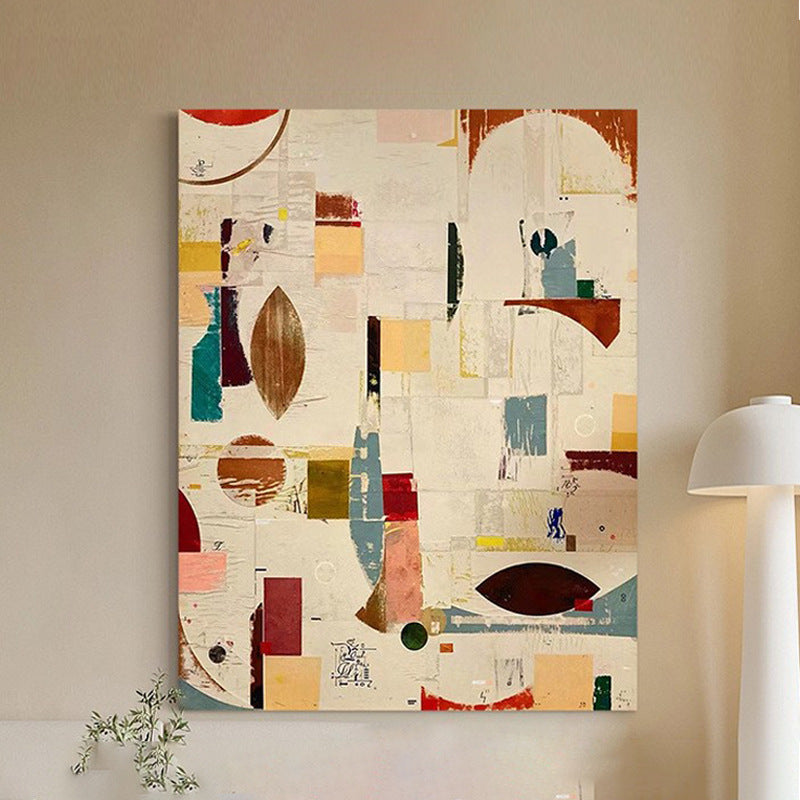 Wabi-sabi style abstract entrance decoration painting