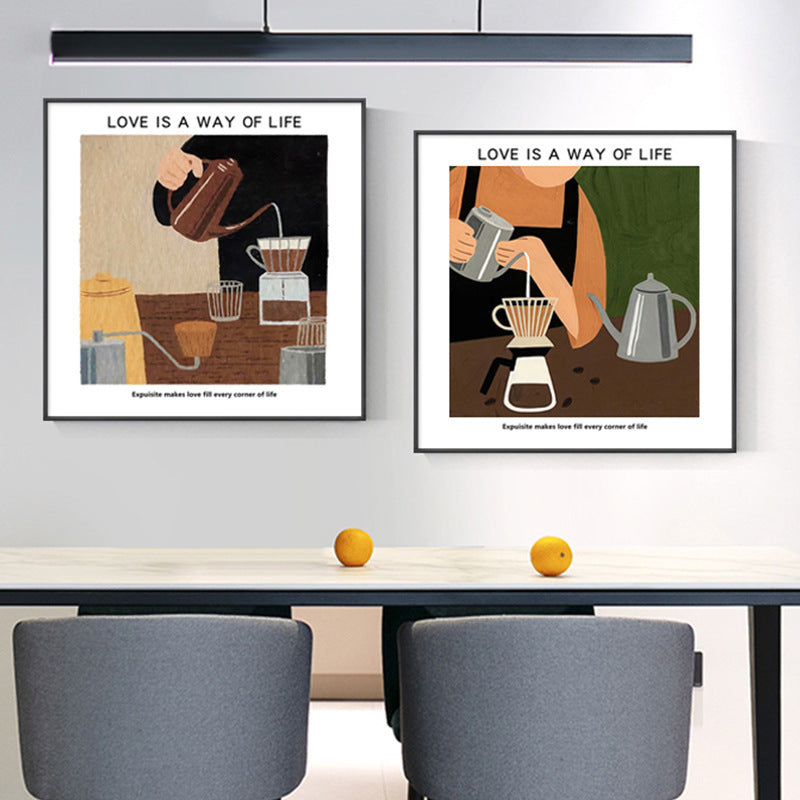 Artistic retro coffee painting