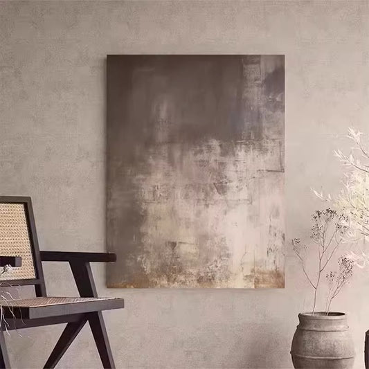 Abstract frameless painting wabi-sabi style hanging painting