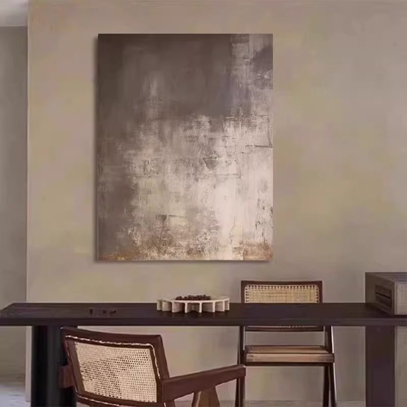 Abstract frameless painting wabi-sabi style hanging painting