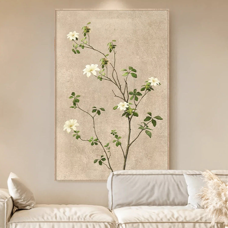 Log style abstract simple entrance mural