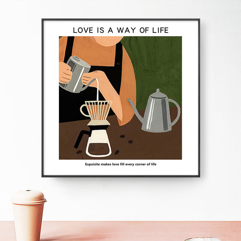 Artistic retro coffee painting