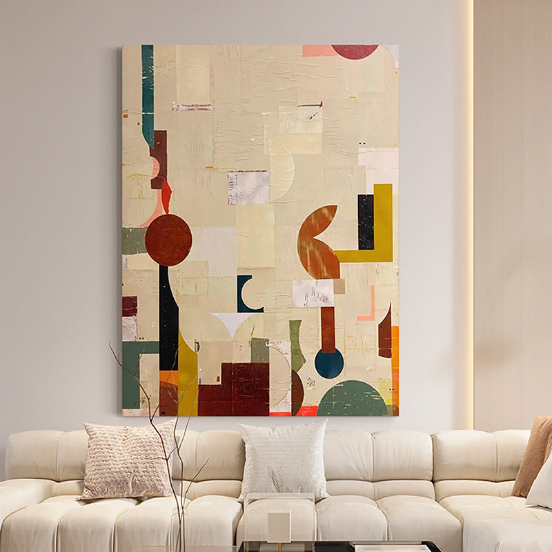 Wabi-sabi style abstract entrance decoration painting