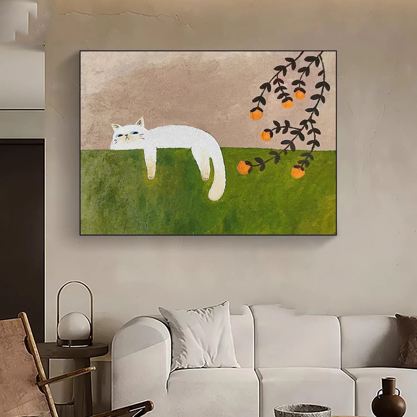 Nordic simple mural modern cat living room restaurant decoration painting