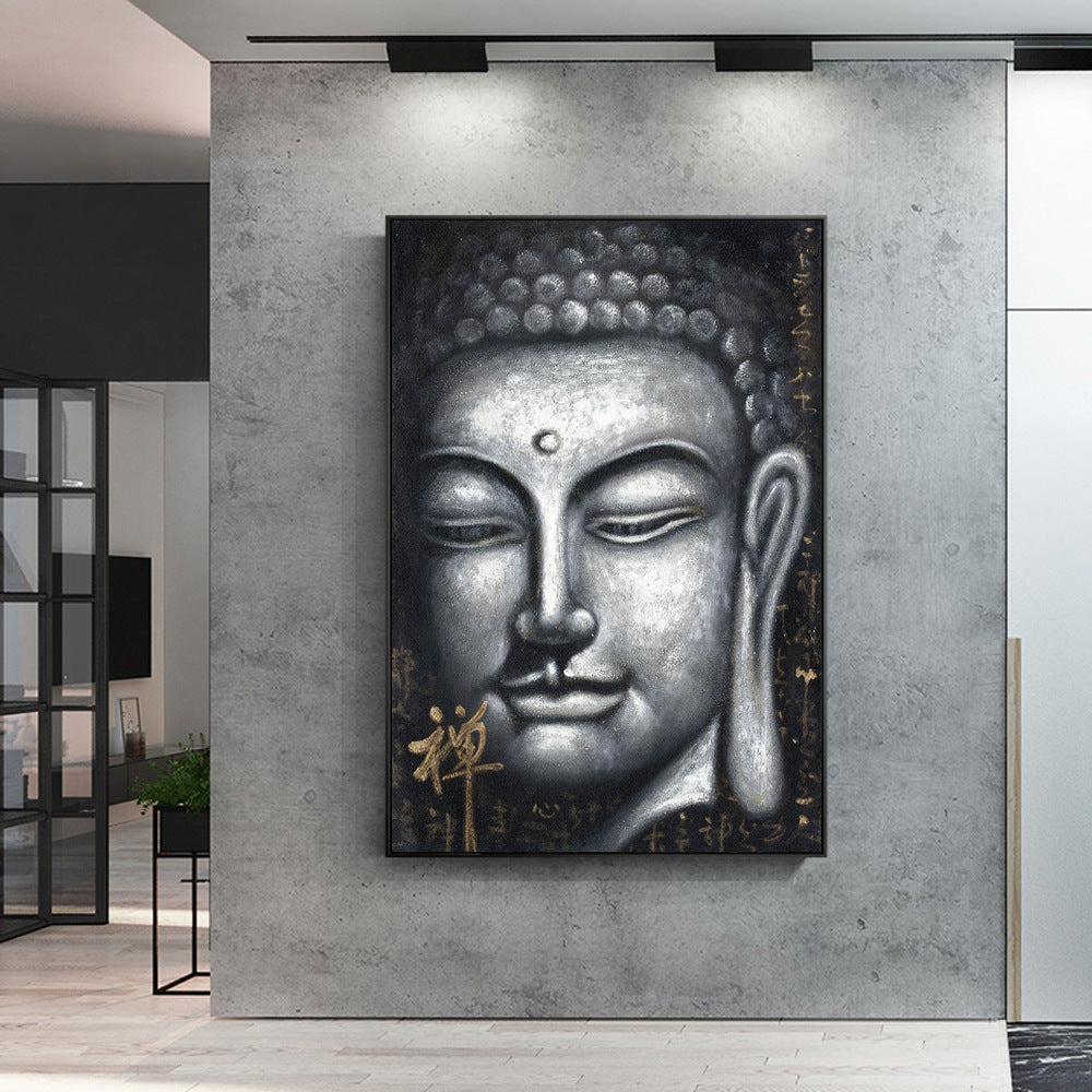 Vintage Silver Buddha Painting