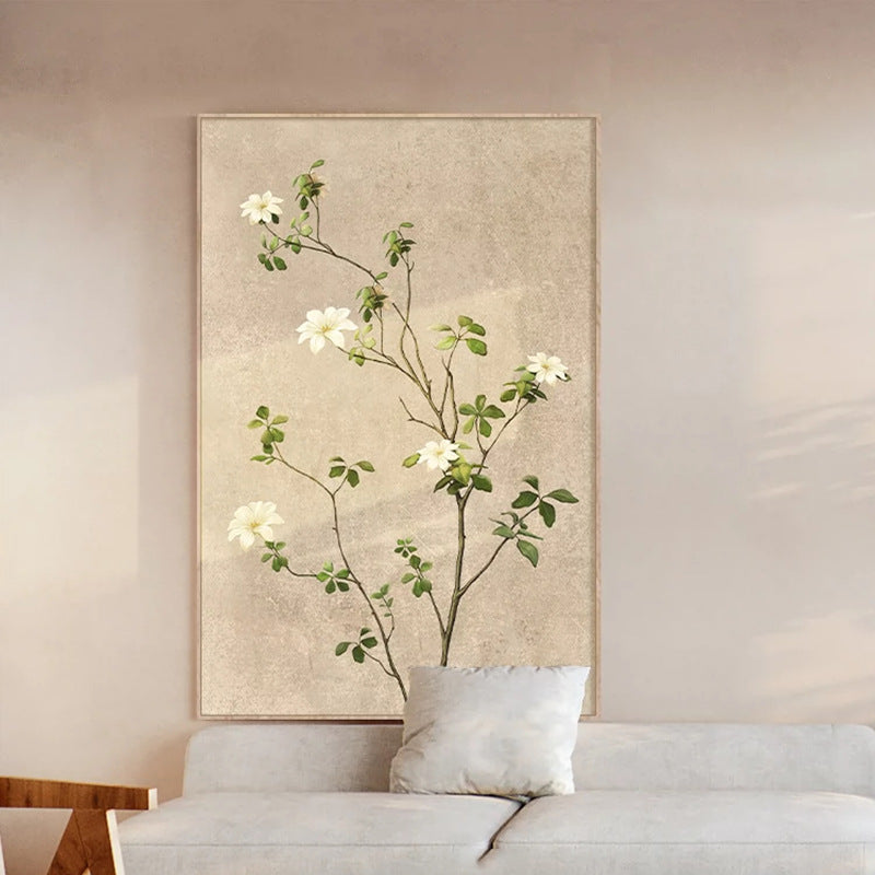 Log style abstract simple entrance mural