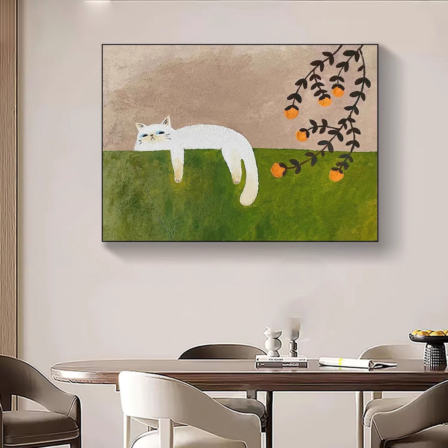 Nordic simple mural modern cat living room restaurant decoration painting