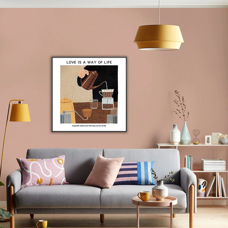 Artistic retro coffee painting