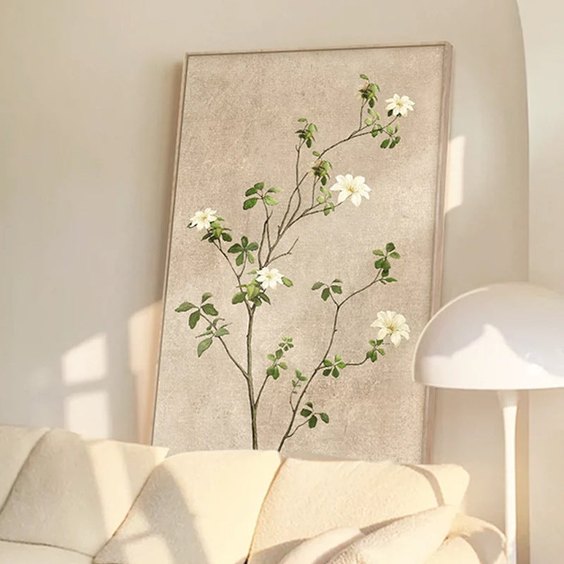 Log style abstract simple entrance mural