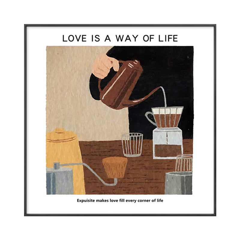 Artistic retro coffee painting