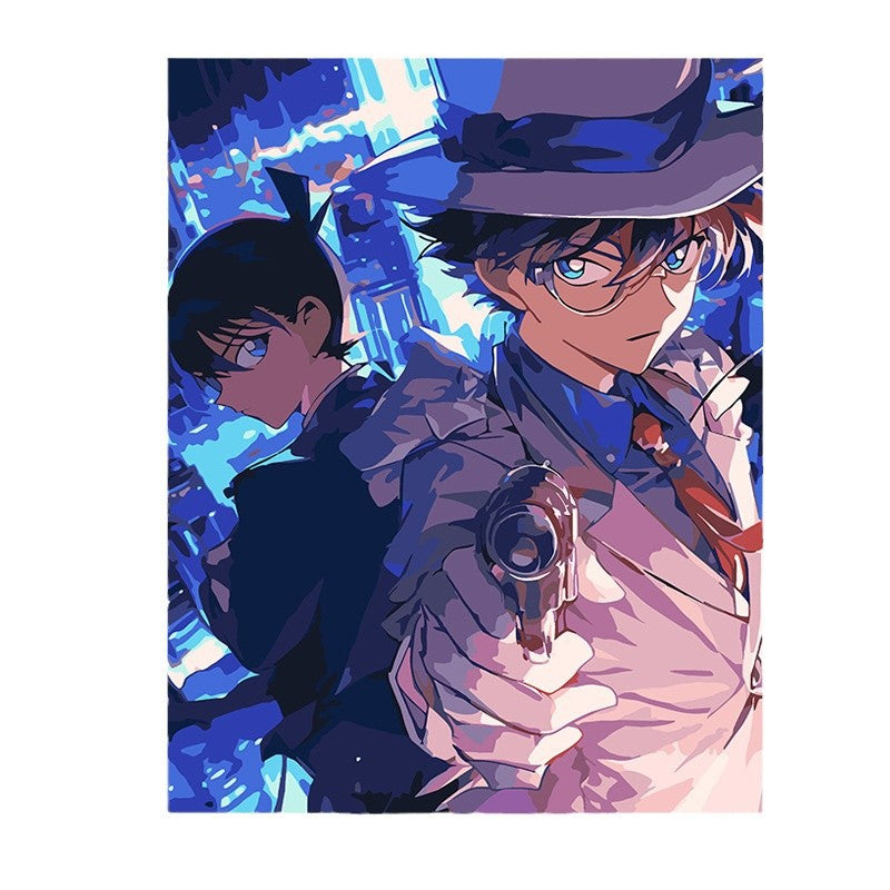 Anime two-dimensional DIY digital oil painting Conan Kidd high-end handmade