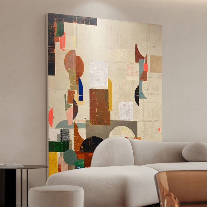 Wabi-sabi style abstract entrance decoration painting