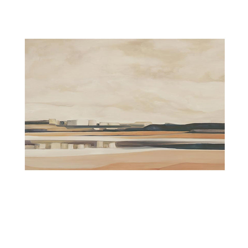 Wabi-sabi style horizontal banner abstract decoration painting