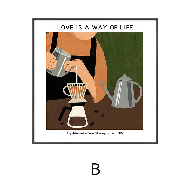 Artistic retro coffee painting
