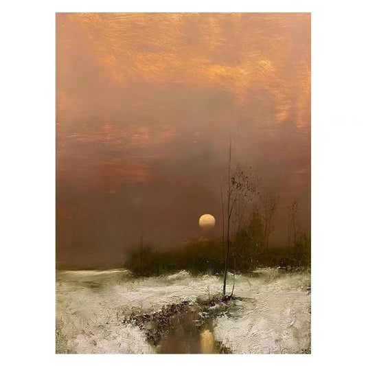 Monet high-end frameless painting Wabi-sabi style living room sofa background wall decoration painting