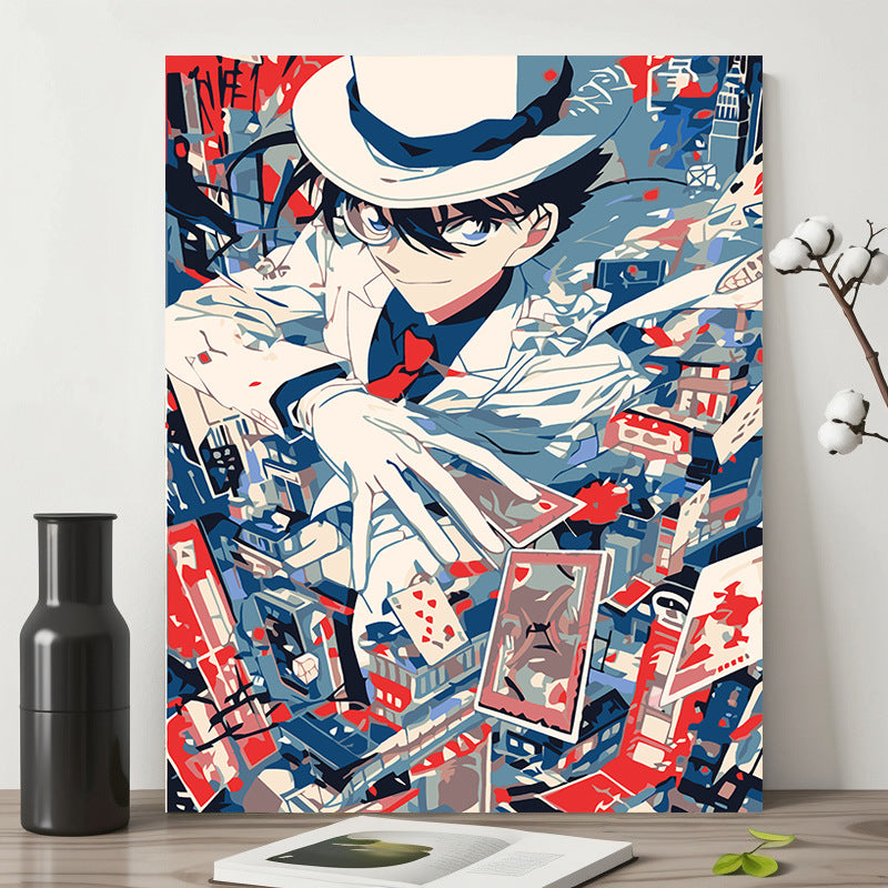 Anime two-dimensional DIY digital oil painting Conan Kidd high-end handmade