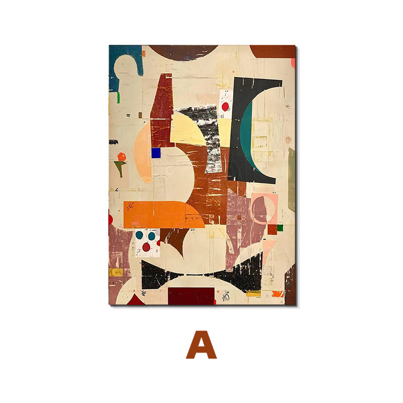 Wabi-sabi style abstract entrance decoration painting