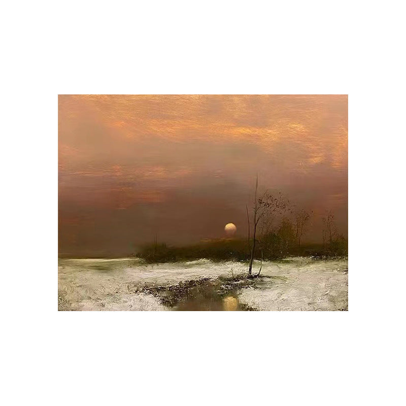 Monet high-end frameless painting Wabi-sabi style living room sofa background wall decoration painting