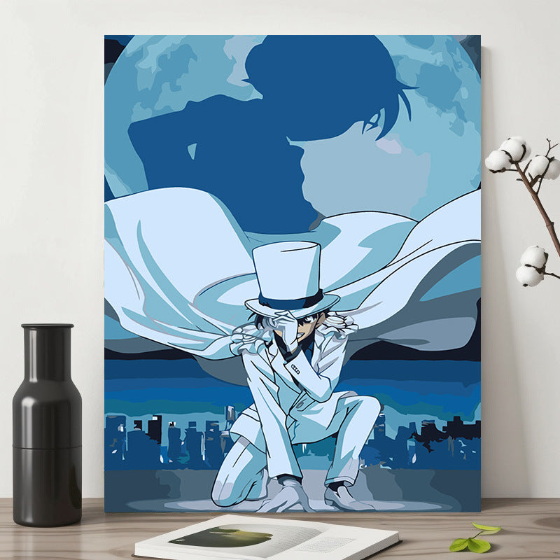 Anime two-dimensional DIY digital oil painting Conan Kidd high-end handmade