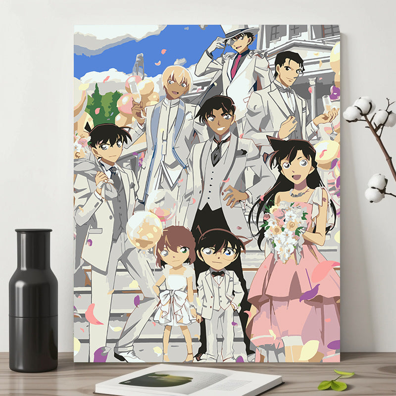 Anime two-dimensional DIY digital oil painting Conan Kidd high-end handmade