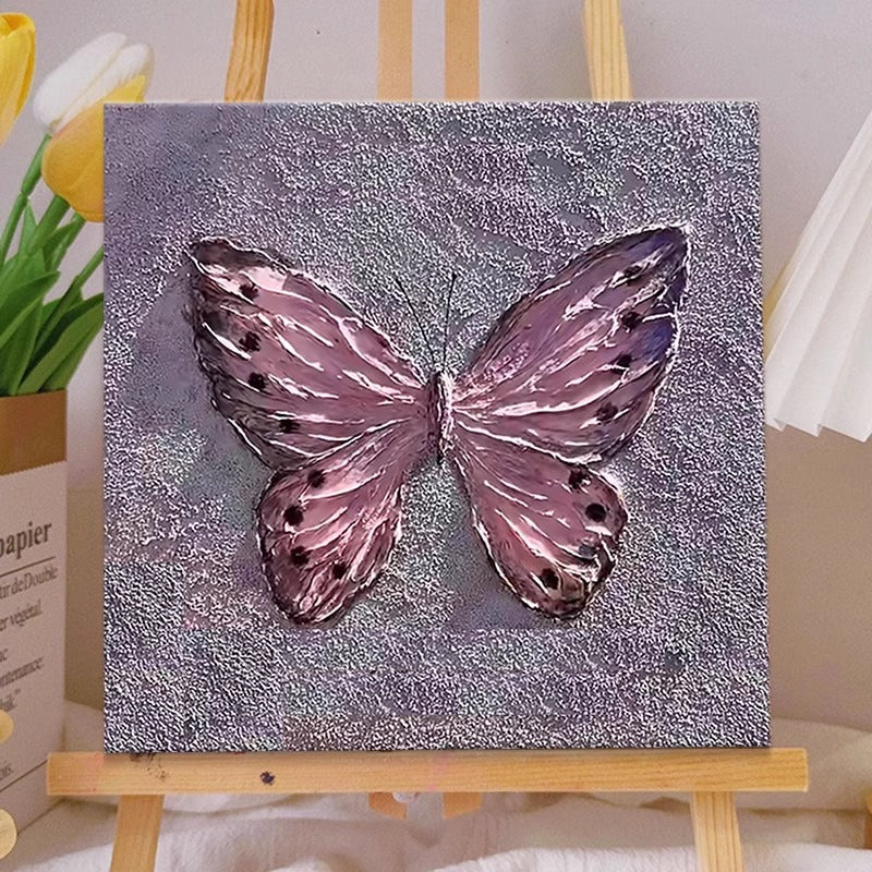 ins style butterfly texture oil painting living room TV cabinet decoration painting